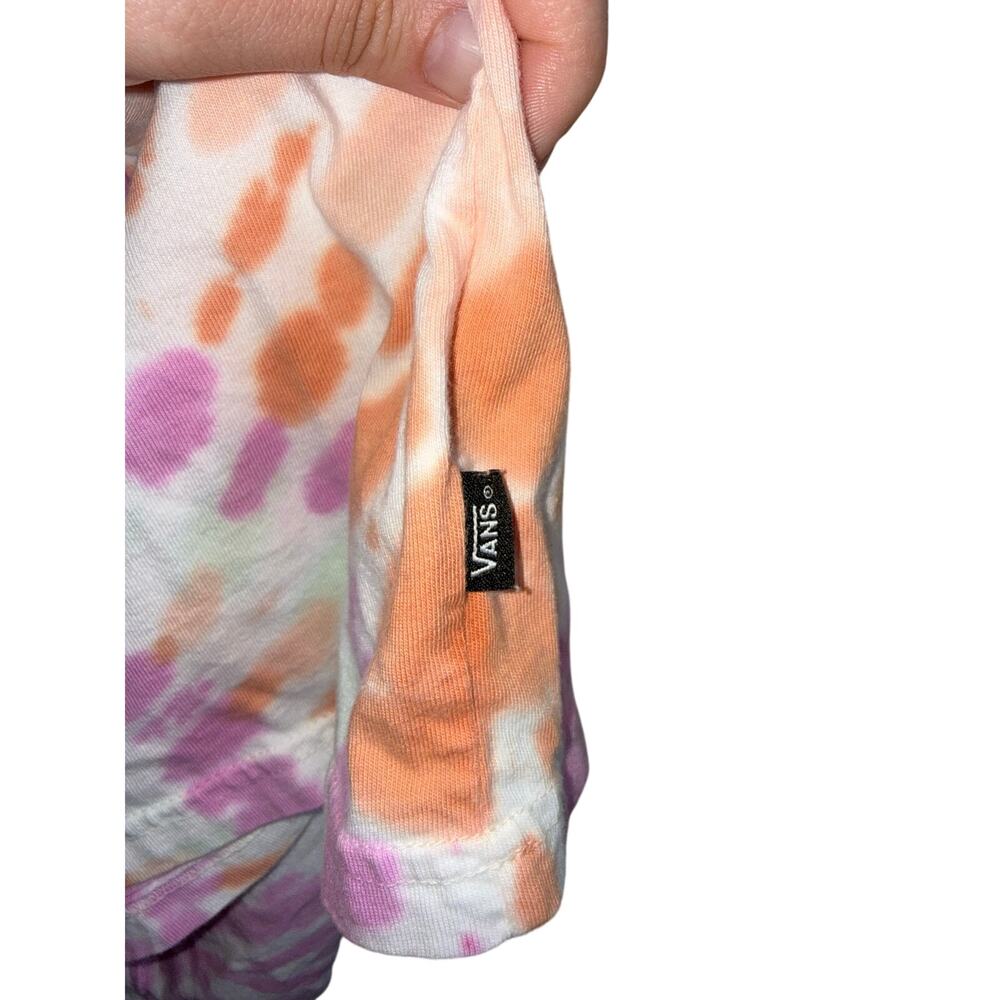 Vans Off The Wall Tie Dye T-Shirt Dress Spiral Pastel Peach Purple Mint Large - Picture 5 of 8